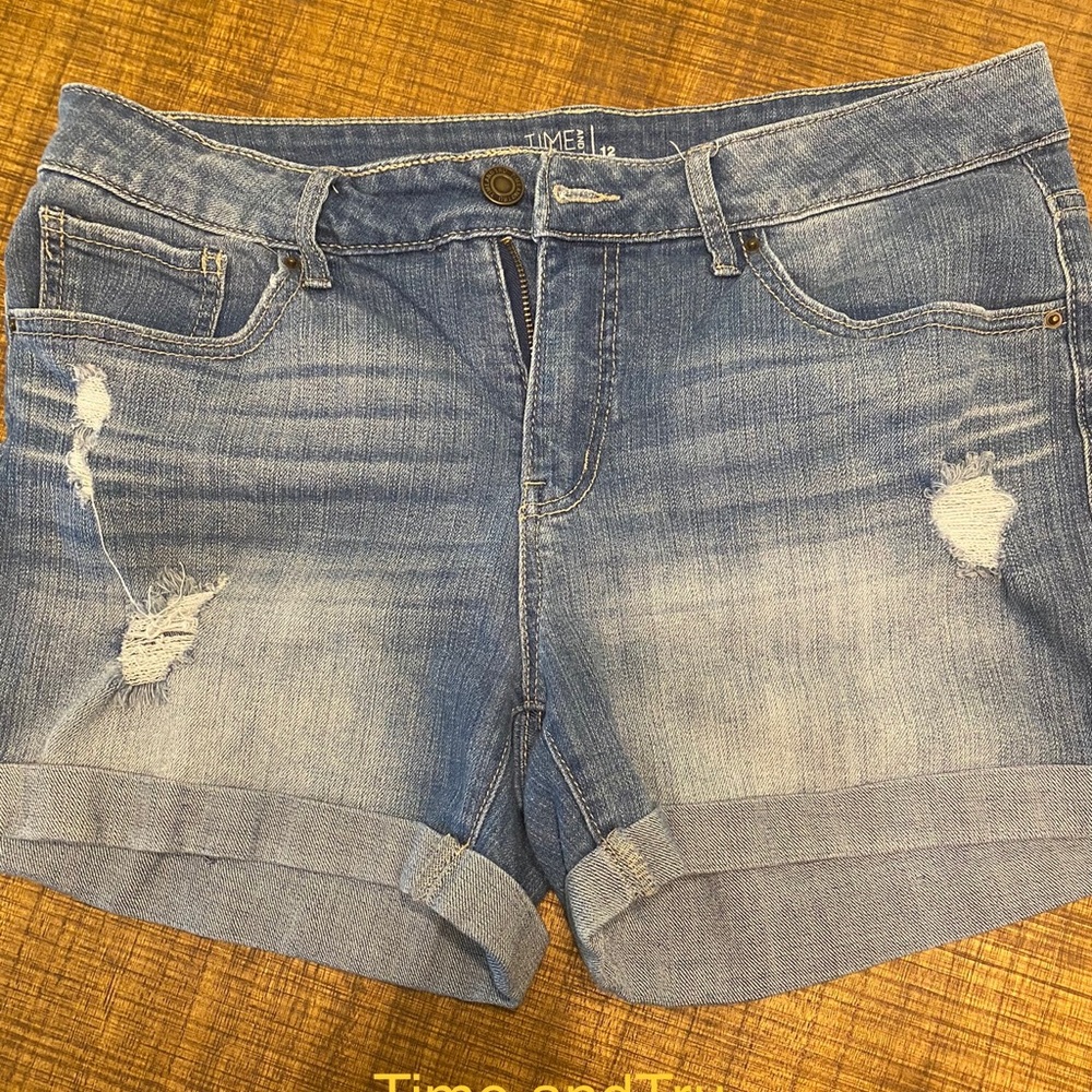 Time and Tru size 12 midsize jean shorts.